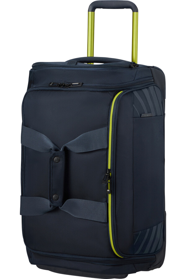torba podróżna respark z kółkami 55 cm granatowo-limonkowa