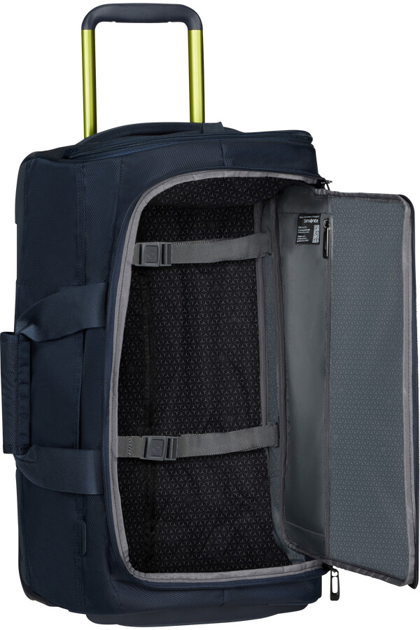 torba podróżna respark z kółkami 55 cm granatowo-limonkowa